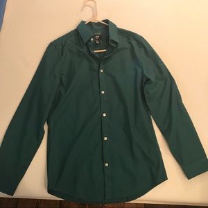 H&M teal button down slim fit
